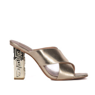 Sandals with Branded Heel