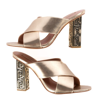 Sandals with Branded Heel