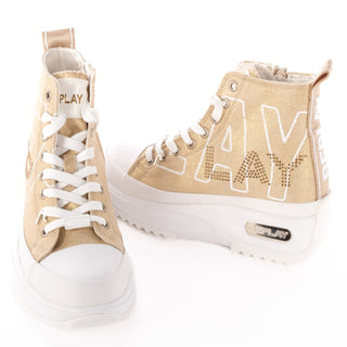 Replay Aqua Print Sneakers Gold